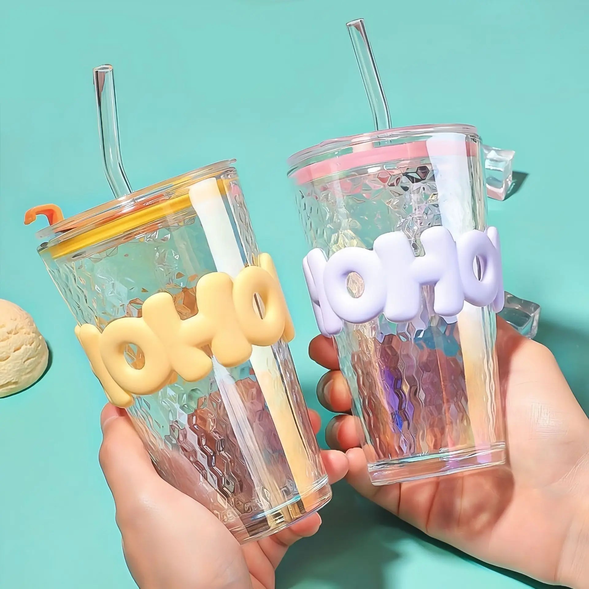 Creative INS Style Portable Glass Drinkware New Water Cup with Directly Applicable Production Logo Back School Souvenir