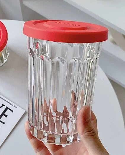 Korean Ins Style Large Capacity Cold Brew Glass Water Cup Creative Breakfast 550ml 400ml Milk Cup