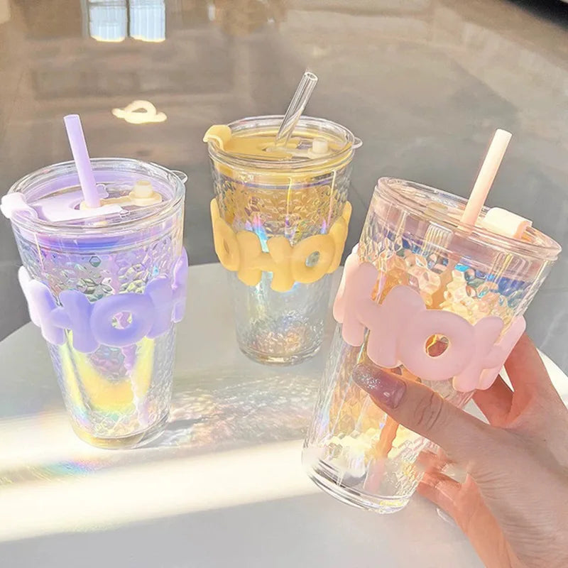 Creative INS Style Portable Glass Drinkware New Water Cup with Directly Applicable Production Logo Back School Souvenir