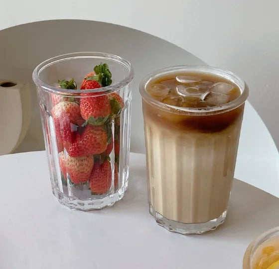 Korean Ins Style Large Capacity Cold Brew Glass Water Cup Creative Breakfast 550ml 400ml Milk Cup
