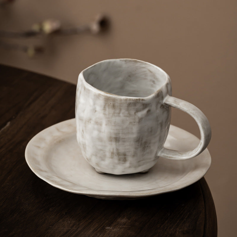 Handmade Vintage Ceramic Tea Cup Stone Shape Design Glass Water Cup