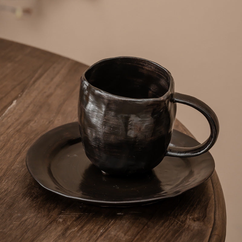 Handmade Vintage Ceramic Tea Cup Stone Shape Design Glass Water Cup