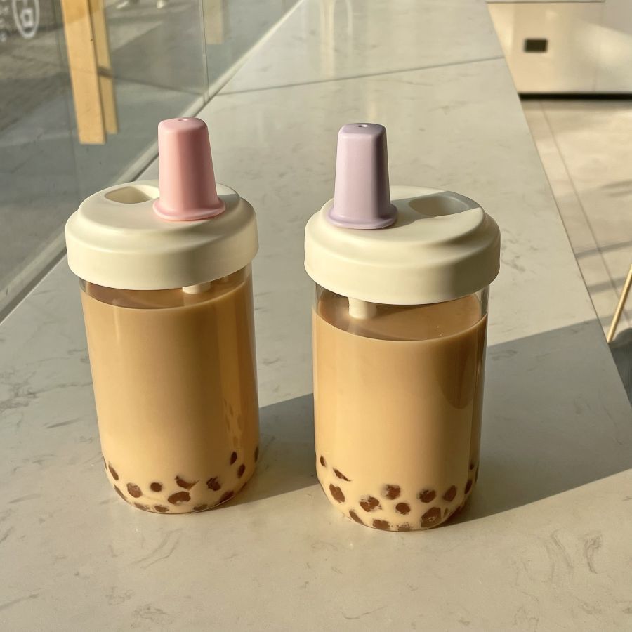 500ml Large Capacity Boba Cup BPA-Free Reusable Plastic Drinking Bottle with Straw Custom for Milk Tea Shop Outdoor Travel